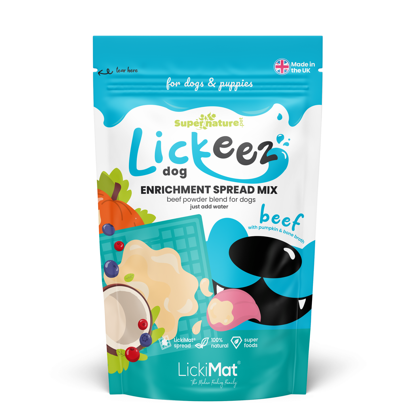 Supernature X LickiMat® Beef Lickeez For Dogs 100g