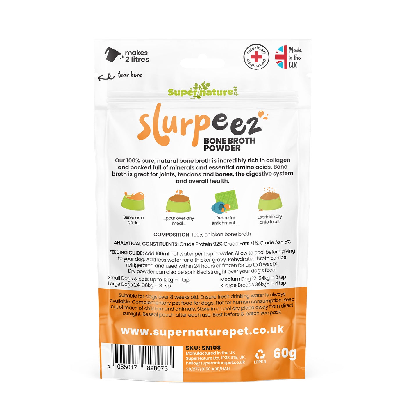 Slurpeez Bone Broth Powder 100% Chicken 60g