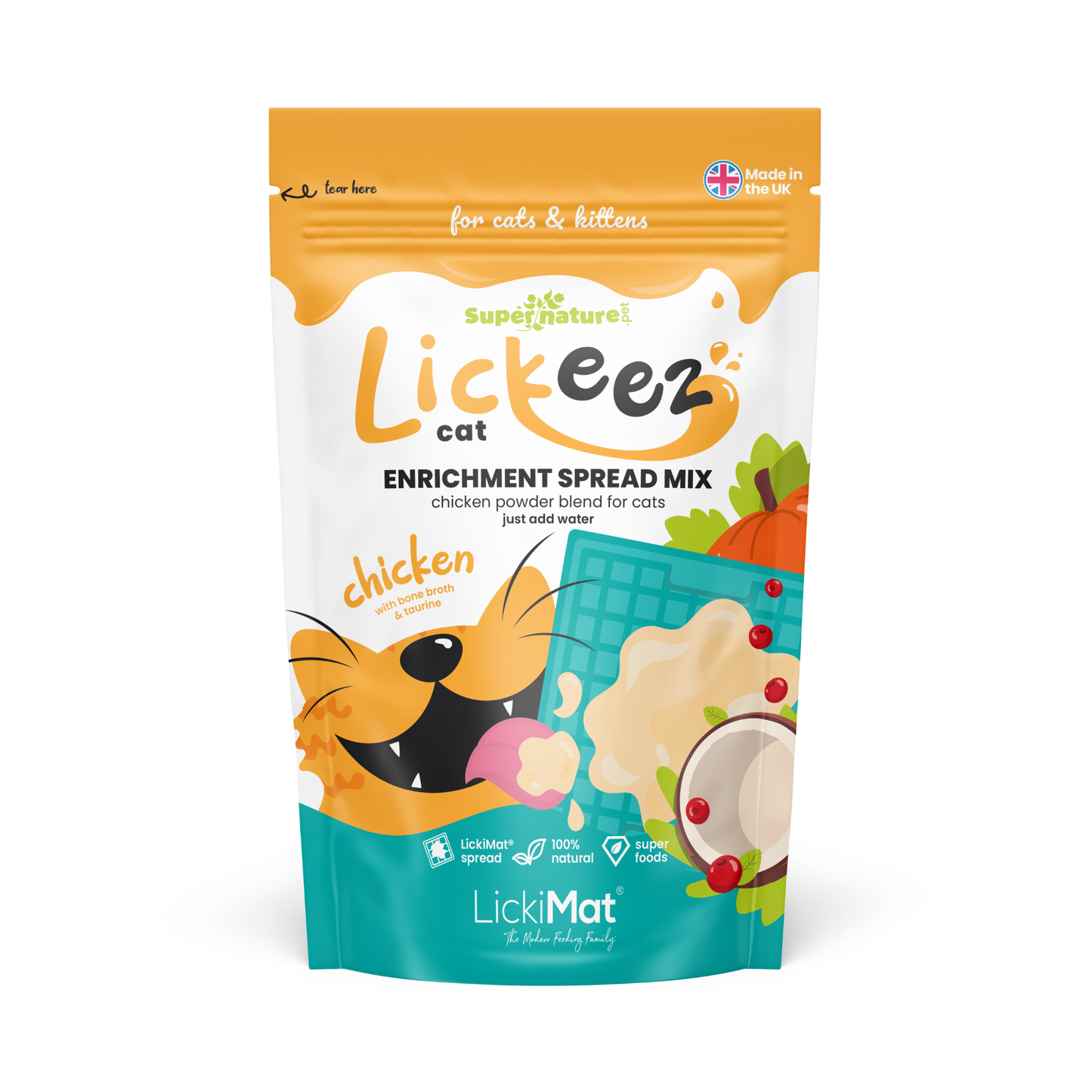 Supernature X LickiMat® Chicken Lickeez For Cats 100g