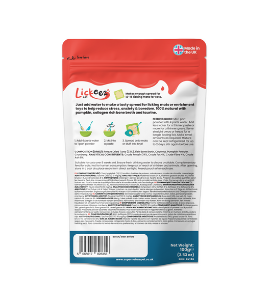 Supernature X LickiMat® Tuna Lickeez For Cats 100g
