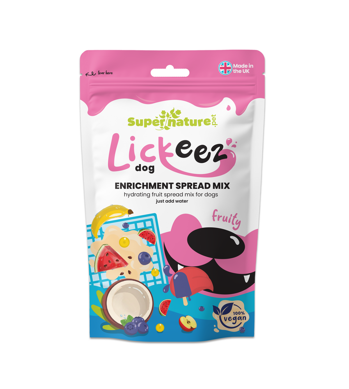 Lickeez Dog Fruity Enrichment Spread Mix for Dogs 100g