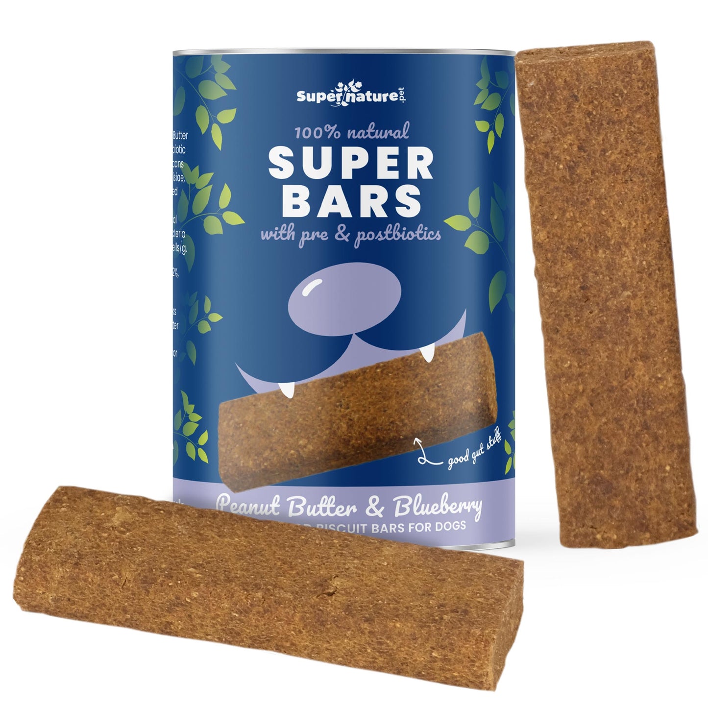 Super Bars - Peanut Butter & Blueberry Baked Treat Bars for Dogs