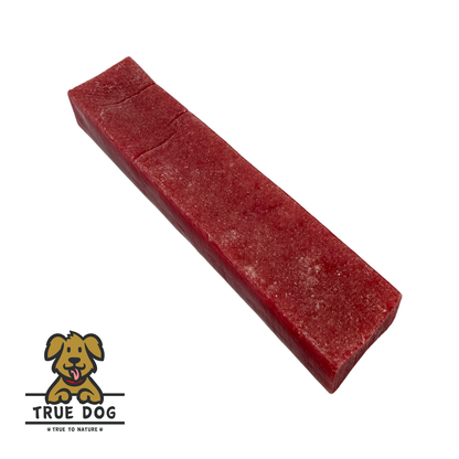 True Dog Himalayan Yak Cheese Chew, Strawberry Flavour. High protein, natural hard cheese dental dog chew for healthy teeth.
