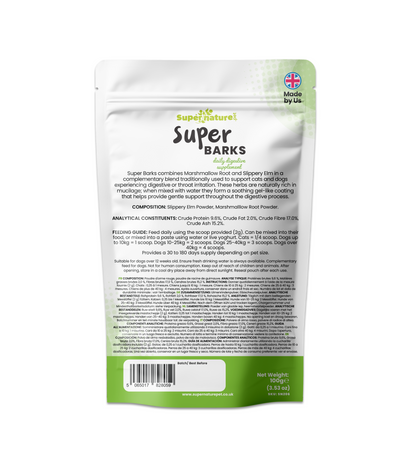 Super Barks - Slippery Elm & Marshmallow Root Supplement 100g