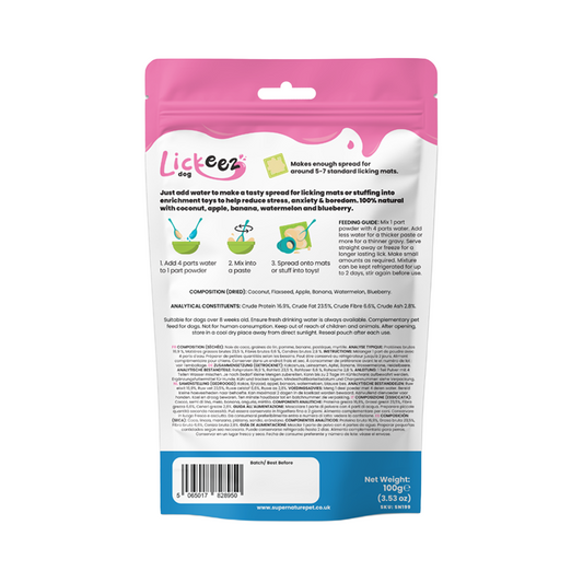Lickeez Dog Fruity Enrichment Spread Mix for Dogs 100g