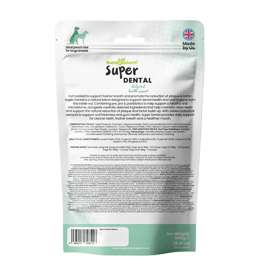 Super Dental Large Dog - Probiotic Dental Supplement 240g