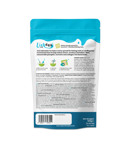 Supernature X LickiMat® Beef Lickeez For Dogs 100g