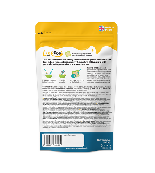 Supernature X LickiMat® Chicken Lickeez For Cats 100g