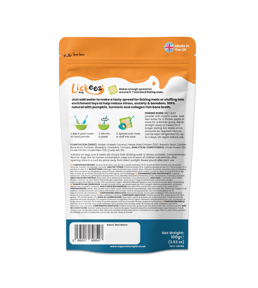 Supernature X LickiMat® Chicken Lickeez For Dogs 100g